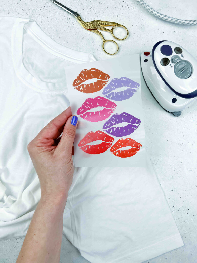 Applikation | Bügelbild | Lippen | Kisses