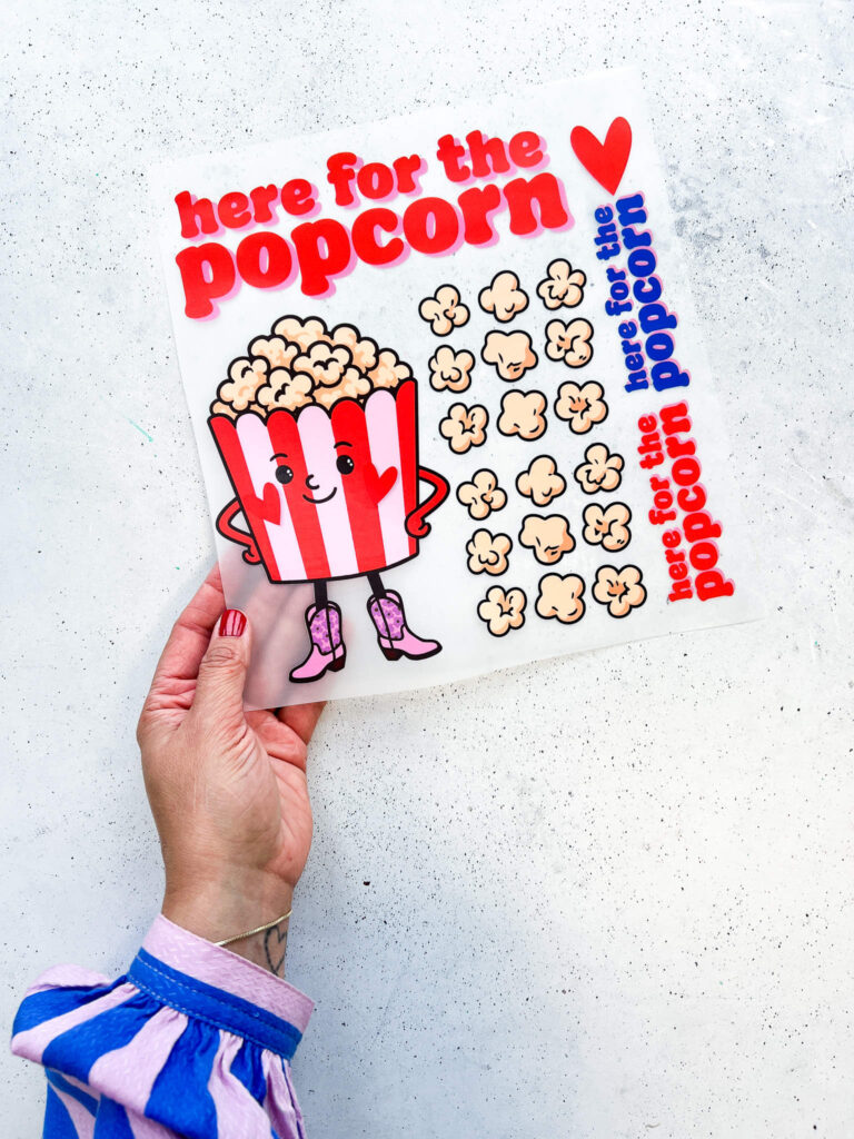 Bügelbild Popcorn set