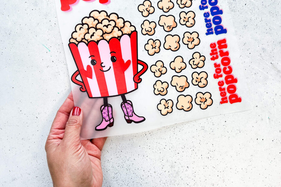 Bügelbild Popcorn set