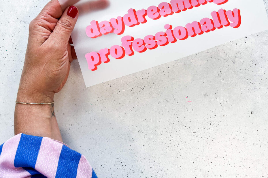 Bügelbild daydreaming professionally