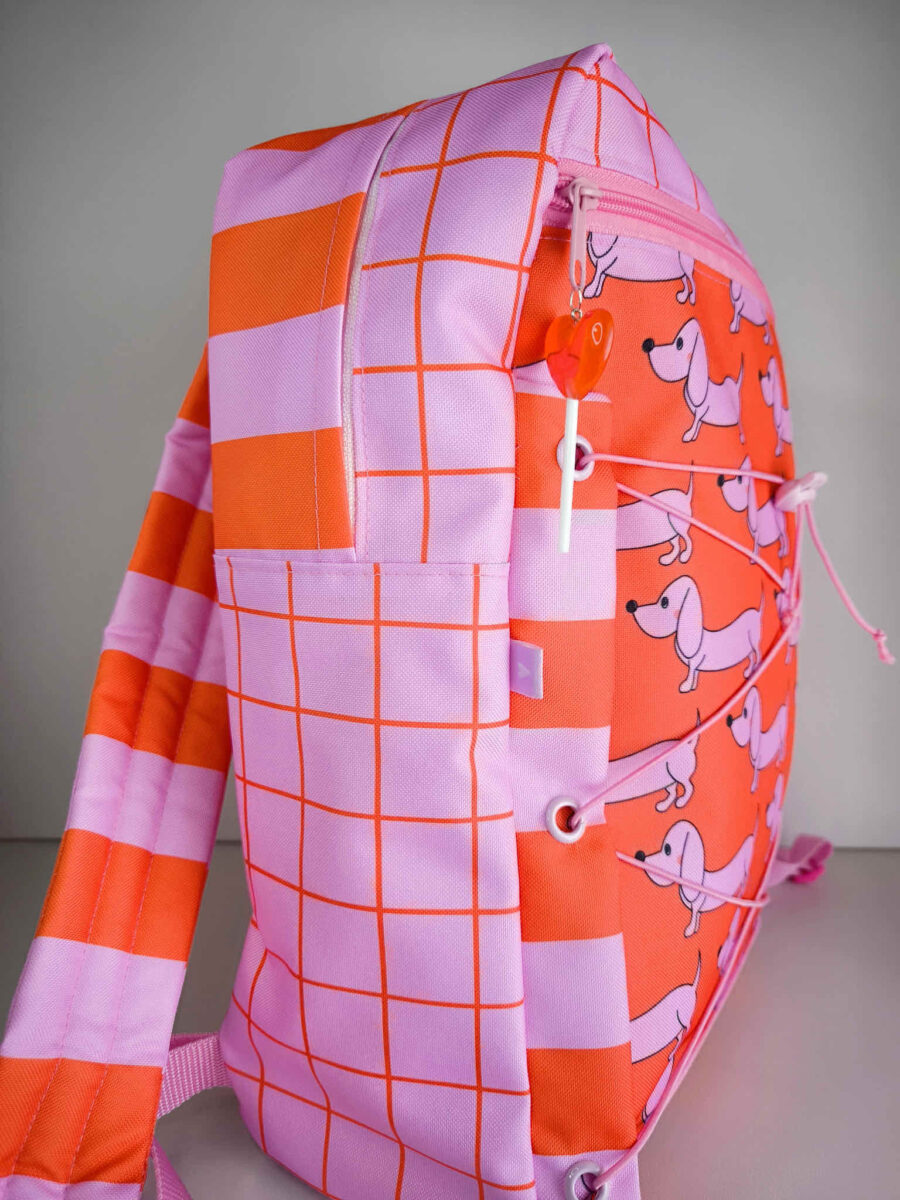 rucksack seitlich karo