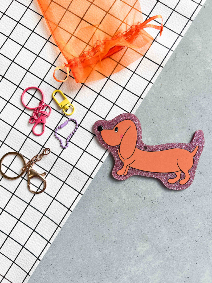 PRE ORDER | Funky Hang Ons BIG | Acryl Anhänger-Set | Emotional Support - Dackel