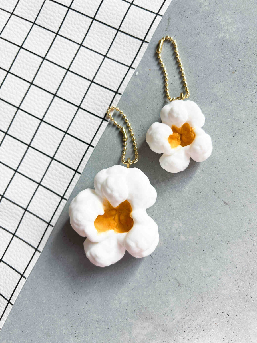 Funky Hang Ons BIG | Acryl Anhänger-Set | Emotional Support Popcorn 3D