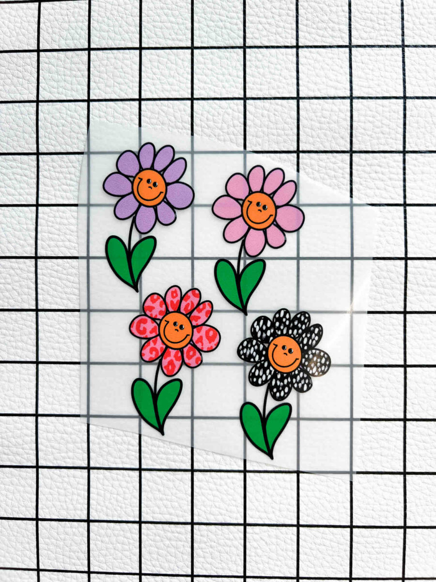 Bügelbild | Flower Girls Set mit 4