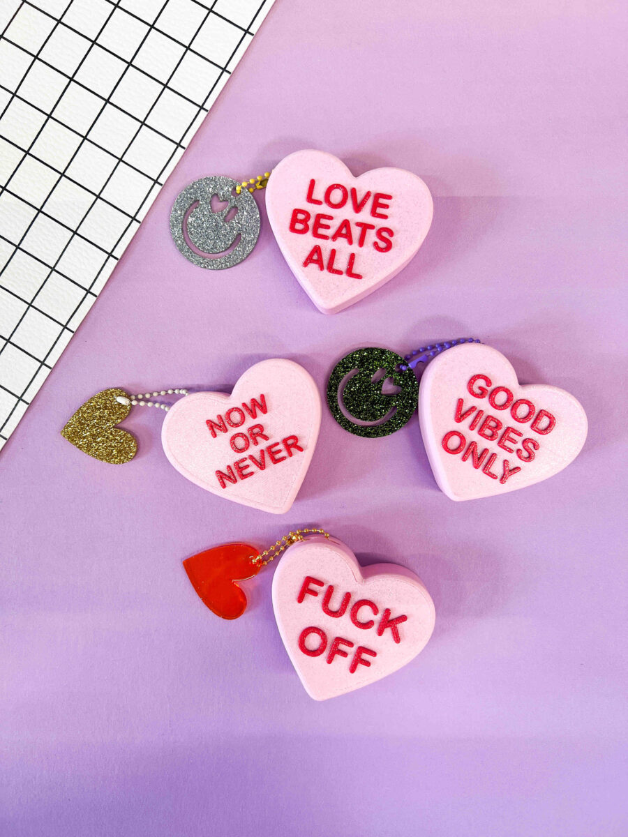 Candy ROSA Heart Statement Anhänger mit NFC – Arty Handmade Limited Edition