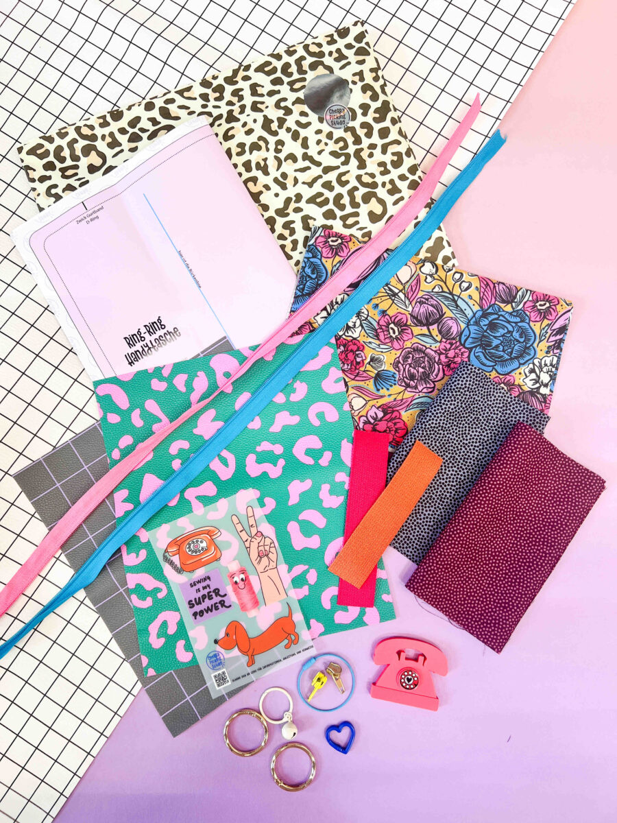 GLOW - DIY Nähset „Ring Ring Handytasche“ – Tasche mit Karabinerringen nähen | Komplettset Limited Edition