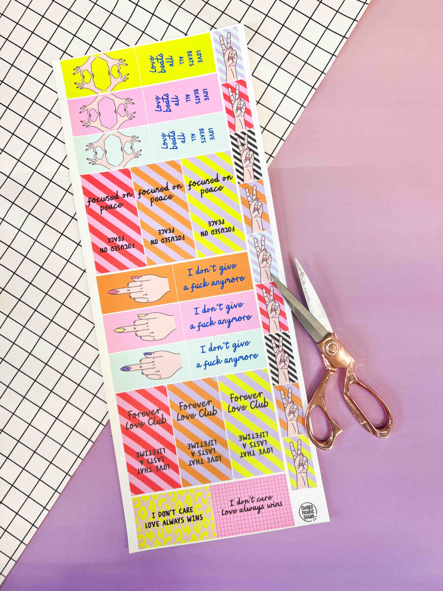 „Forever Love Club“ Kunstleder Panel – Labels & Patches zum Ausschneiden | DIY Limited Edition