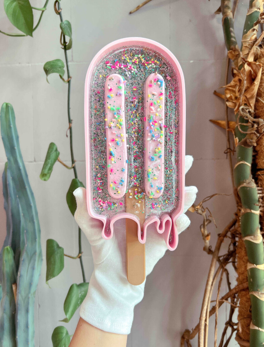Wandskulptur Eis glitter hand